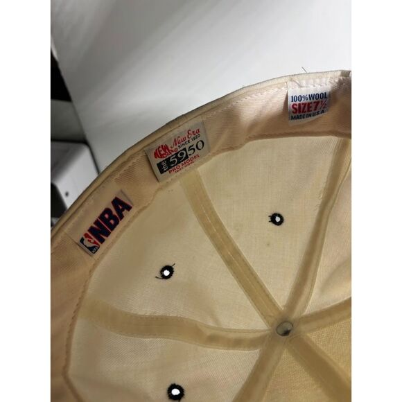 Portland Trailblazers New Era 5950 Baseball Hat Cap Sz 7.5 Cream Black PDX wool - Picture 5 of 6